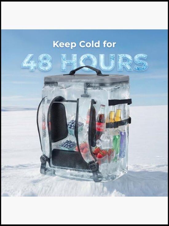 Waterproof Insulated Cooler Backpack 36-Can Capacity 48-Hour Ice Retention